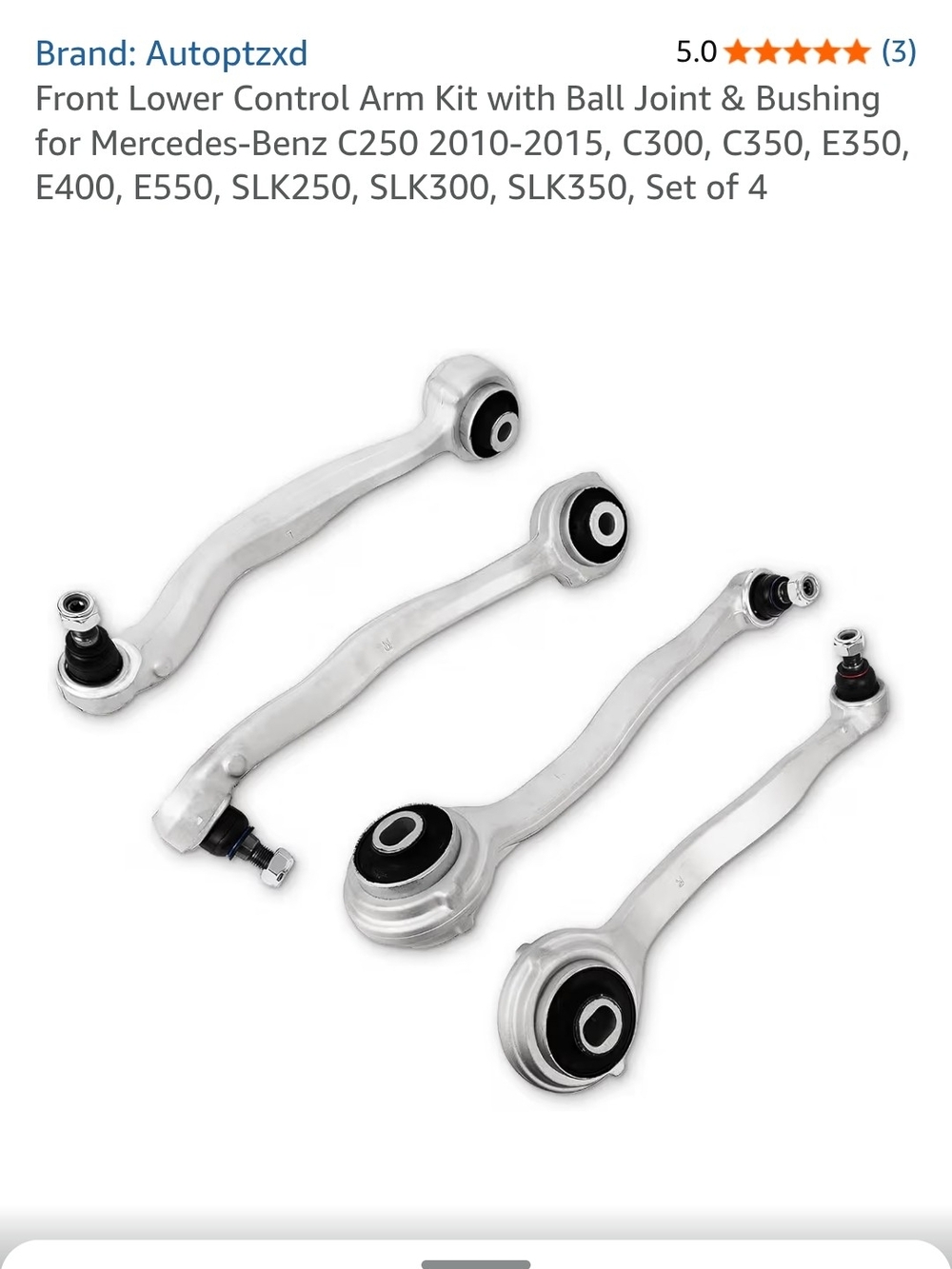 Front Lower Control Arm Kit with Ball Joint & Bushing - Silver